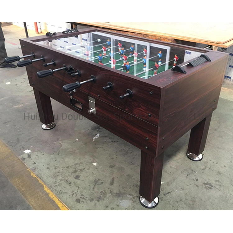 Cheap Glass Top Coin Operated Soccer Table Football Table