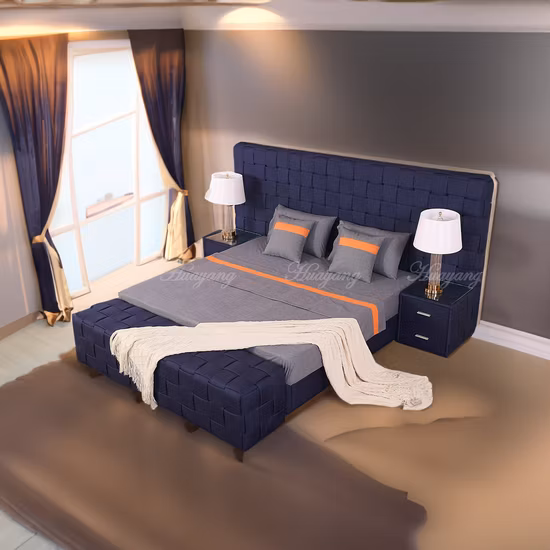 Letto piatto Huayang Set camera da letto matrimoniale personalizzato Mobili moderni per hotel Hot